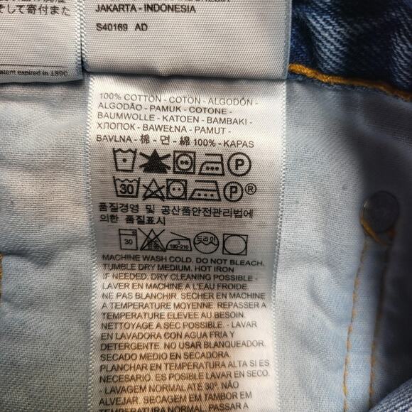 Levis 505 Jeans Mens 36x30 Blue Medium Wash Straight Leg 100% Cotton Denim Pants - Picture 4 of 11